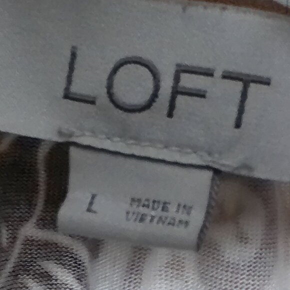 Loft Brown Floral Print Short Sleeve Blouse - Picture 5 of 5